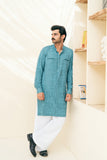 DEEPAK & FAHAD - Zayir - Blue & White - cotton - 2 Piece