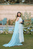 Reema Ahsan - Faya - Kora Cotton & Raw Silk with Organza - Ice Blue - 3 Piece