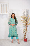 Anayra Amal - Khwab - Soft Turqouise - Zari Net - 3 Piece