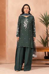 Allure by Ih - OLENE - Bottle Green - Raw Silk - 3 Piece