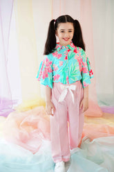 Hummingbirdspk - Hibiscus Rose Printed Shirt - cotton linen - 1 Piece