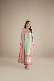 Shehrnaz - Pure Medium Silk Celadon Rose Gulbahar Suit For Women - Mint Green & Fuchsia