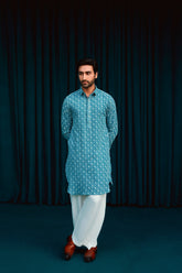 DEEPAK & FAHAD - Aven - Blue & White - cotton - 2 Piece