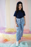 Hummingbirdspk - Toile de Jouy High-waisted Wide leg Pants - Navy & White - 1 Piece