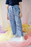 Hummingbirdspk - Toile de Jouy High-waisted Wide leg Pants - Navy & White - 1 Piece