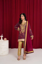 Zaaviay - Pum Twist Tango Suit For Women - Mustard - 3 Piece