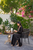 Alishba Kashif - Shahnoor Silk Kaftan For Women - Black - 1 Piece