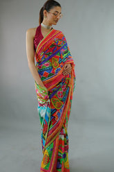 Gulabo - FREYA SARI - Blended Chiffon - TRUCK ART RED - 1 Piece