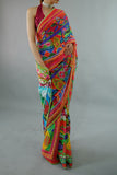 Maheen Khan - FREYA SARI - TRUCK ART RED - Blended Chiffon - 1 Piece