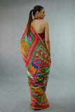 Maheen Khan - FREYA SARI - TRUCK ART RED - Blended Chiffon - 1 Piece