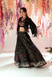Shehrnaz - Arin Onyx Lehenga Set - SHK-1575 - Black - Georgette / Organza - 3 Piece