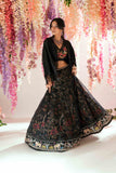 Shehrnaz - Arin Onyx Lehenga Set - SHK-1575 - Black - Georgette / Organza - 3 Piece