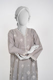 Ayla Studio - Chambray Embroidered Suit For Women - Silver Grey - 2 Piece