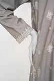 Ayla Studio - Chambray Embroidered Suit For Women - Silver Grey - 2 Piece