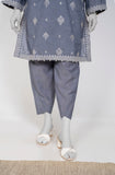 Ayla Studio - Chambray Embroidered Suit For Women - Charcoal - 2 Piece