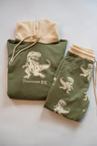 Hummingbirdspk - green cotton Tyrannosaur Rex Sweat Pants & Hoodie - 2 Piece