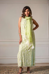 Yasmin Zaman - Butter Sheesha mat finish Suit For Women - Apple Green - 3 Piece