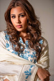 Yasmin Zaman - Butter Sheesha mat finish Suit For Women - Ivory - 3 Piece