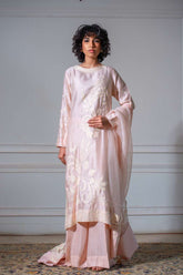 Yasmin Zaman - Butter Sheesha mat finish Suit For Women - Pink - 3 Piece