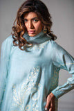 Yasmin Zaman - Butter Sheesha mat finish Suit For Women - Ice Blue - 3 Piece