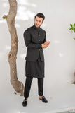 Shahjahan - Wash & Wear - Black Kurta Trouser & Waistcoat - 3 Piece