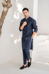 Shahjahan - Soft Lawn - Fine Quality - Blue Embroidered Kutra Trouser - 2 Piece