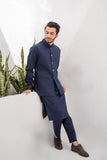 Shahjahan - Wash & Wear - Blue Kurta Trouser & Waistcoat - 3 Piece