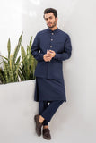 Shahjahan - Wash & Wear - Blue Kurta Trouser & Waistcoat - 3 Piece