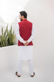 Shahjahan - Wash & Wear - Red On Off White - 3 Piece
