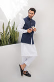 Shahjahan - Wash & Wear - Blue on Off White -3 Piece