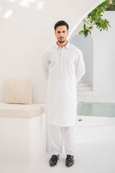 Shahjahan - Wash & Wear - Off White Kameez Shalwar - 2 Piece