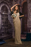 Maheen Khan - JERSEY GLITTER SARI - Rose Gold - Jersey Glitter Net - 1 Piece
