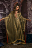 Maheen Khan - MARRAKESH - Kaftan - Grey Gold - Pure Silk Brocade - 2 Piece
