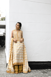 Pinktree - Dunyazad - Katan Silk - Pure Ivory and gold - 3 Piece - Studio by TCS