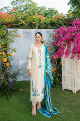 Shehrnaz - SHK-1266 - Off-white - Raw Silk - 3 Piece