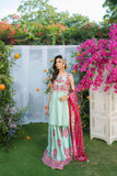 Shehrnaz - SHK-1272 - Seagreen - Cotton net / Satin