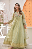 Omal by Komal - REEM (Frock & Dupatta) - Mint - Maysuri & Net - 2 Piece