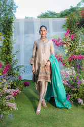 Shehrnaz - SHK-1269 - Beige - Silk - 3 Piece