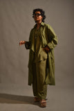 Gulabo - OLIVE DUSTER COAT - Swiss Lawn - Olive Green - 1 Piece