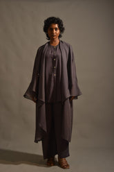 Gulabo - SLATE DUSTER COAT - Swiss Lawn - Grey - 1 Piece
