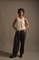 Gulabo - IVORY ROUND NECK CAMI - BLENDED CREPE - WHITE - 1 Piece