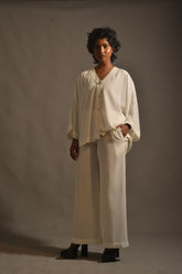 Maheen Khan - WHITE MIRAGE - WHITE - BLENDED CREPE - 2 Piece