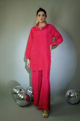 Minutiae - Dahlia - Korean Raw Silk - Hot Pink - 2 Piece
