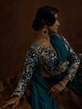 Sanam Chaudhri Lilya Saree Green 1 Piece