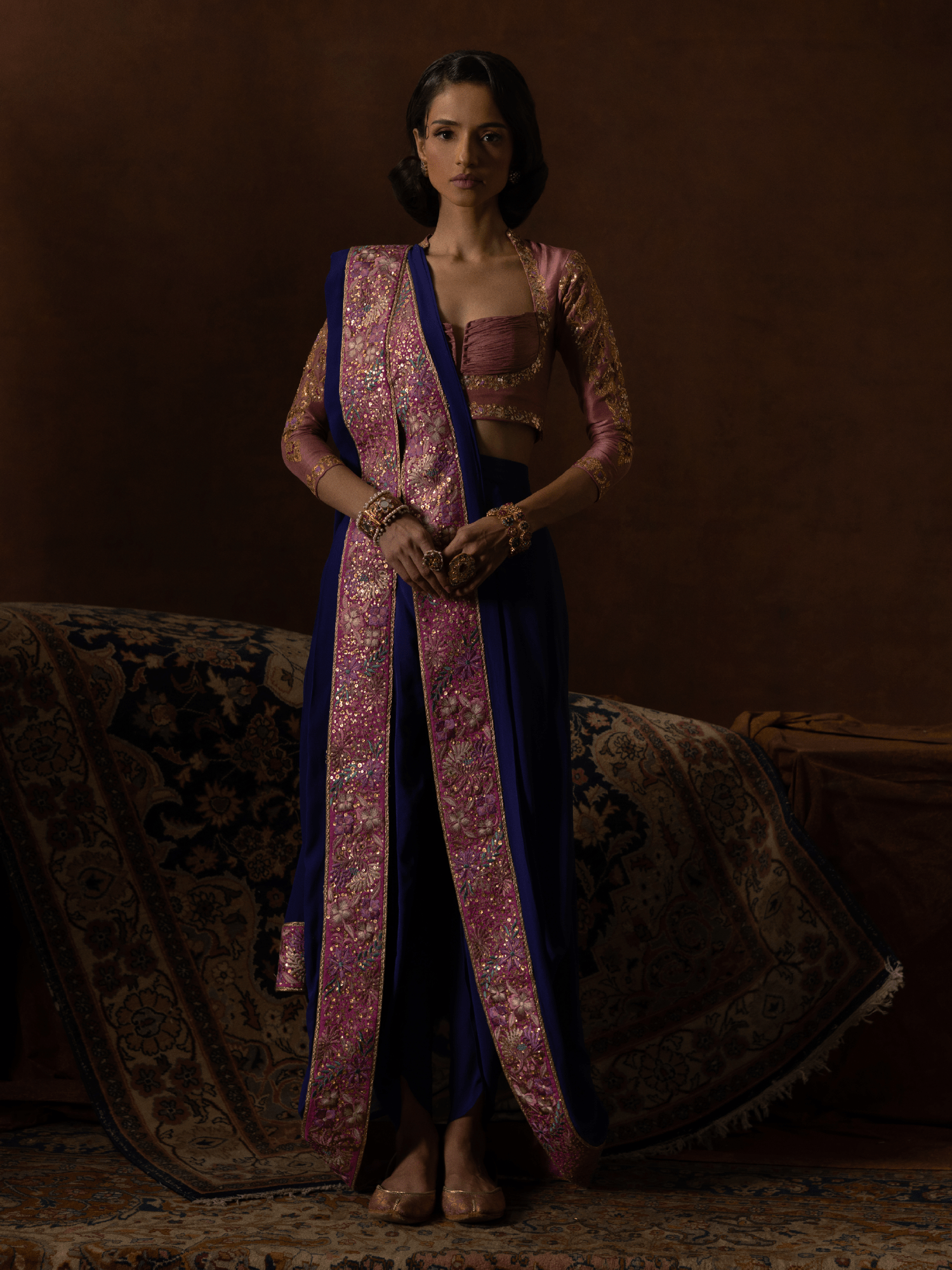 Sanam Chaudhri Laleh Saree Purple 1 Piece