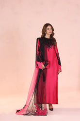 Musferah Saad - Dark Romance - Tissue,Silk & Organza - 3 Piece