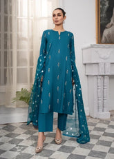 Laleen Dastaan Suit Teal 3 Piece