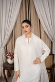 Reema Ahsan - Dira - Viscose & Organza - White & Blue - 3 Piece