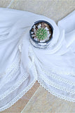 Mom4Little - White Dupatta styled with lace MFL-D01 - 1 Piece