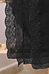 Mom4Little - Black Dupatta embroided MFL-D02 - 1 Piece